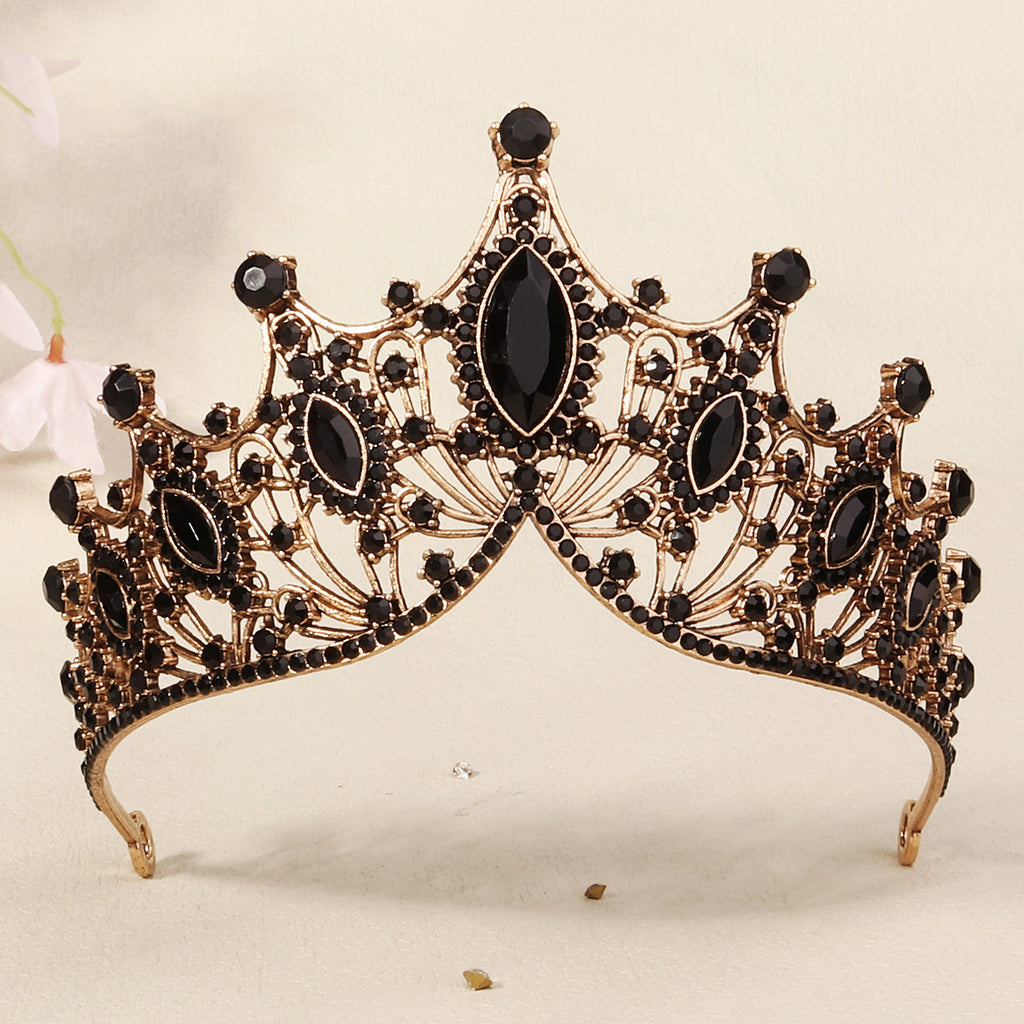 Tête haute en alliage sombre Strass Crownstylish
