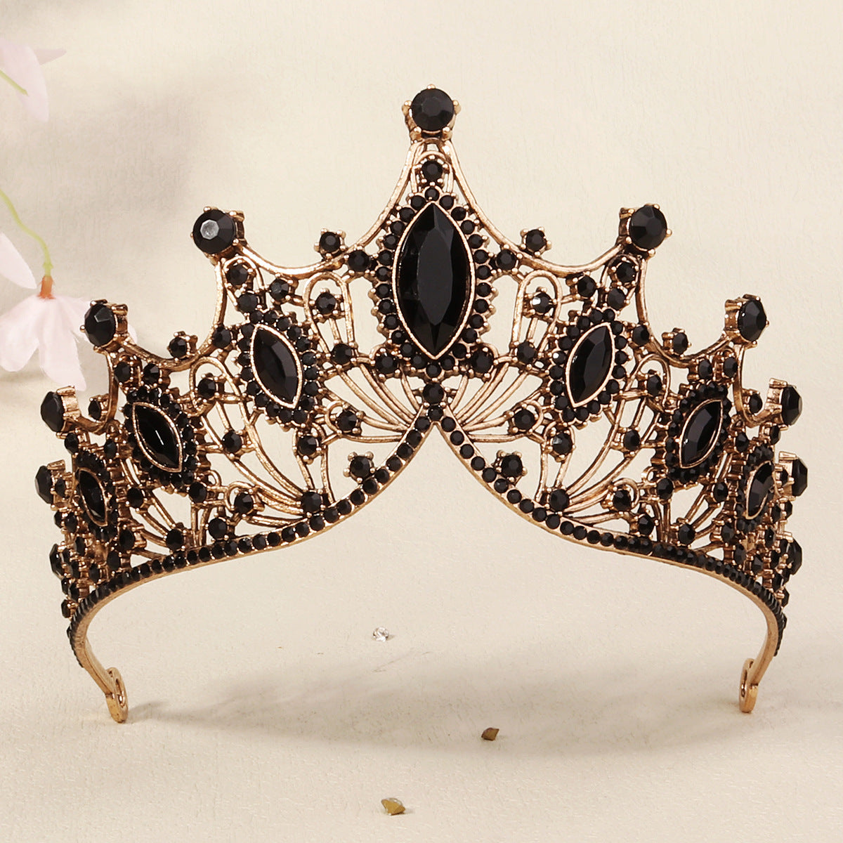 Tête haute en alliage sombre Strass Crownstylish