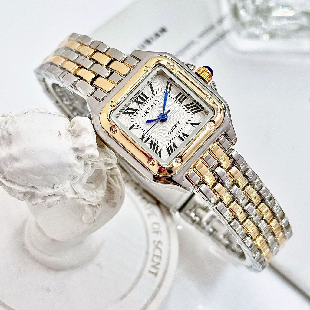 Classic Retro Square Imperméable Femmes Montre en diamant