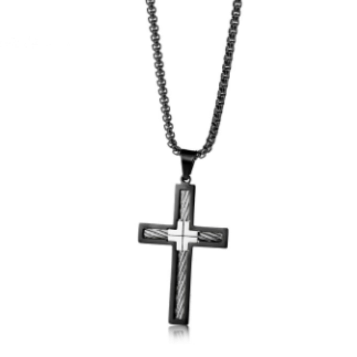 Collier pour hommes en fil d'acier de titane