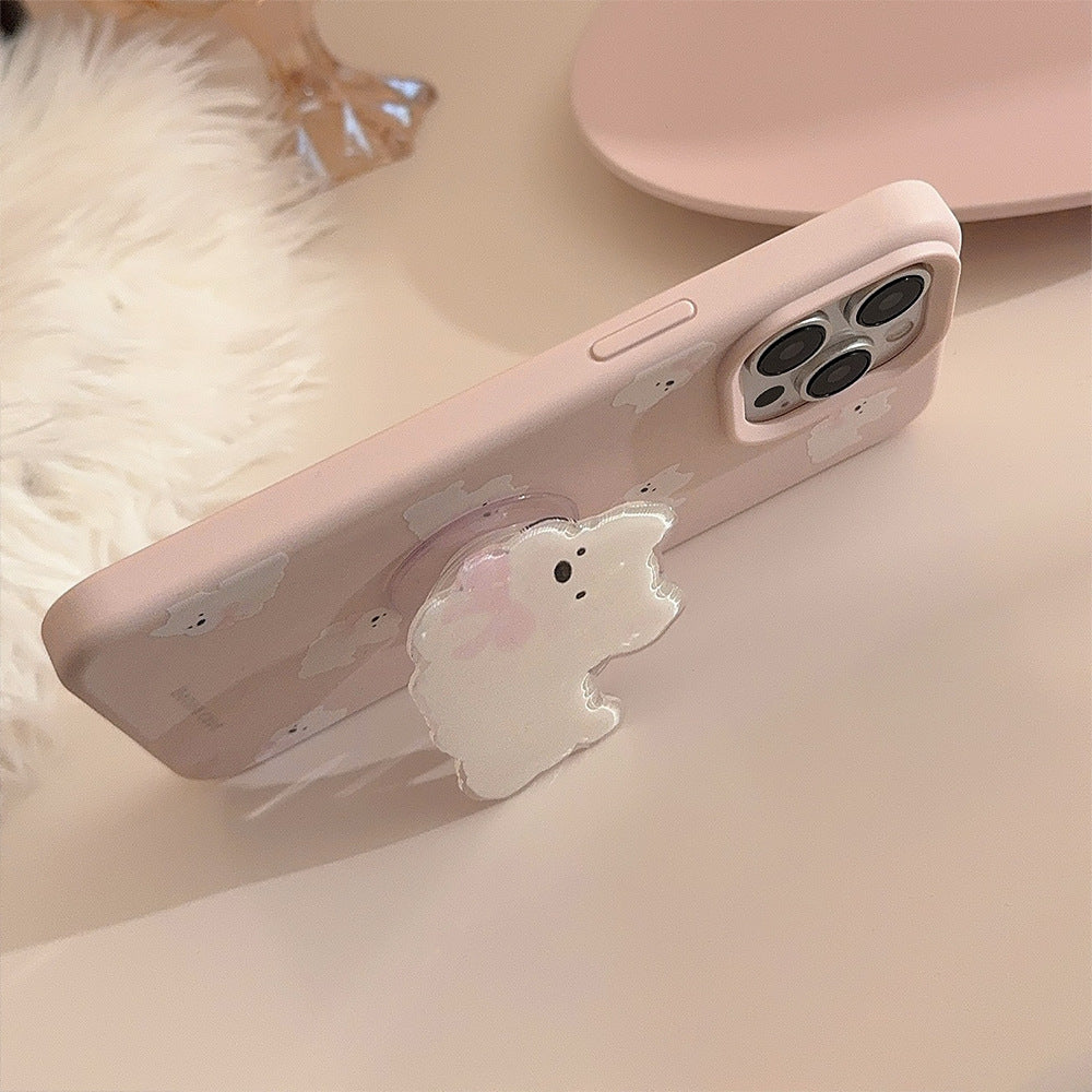 Doux et mignon West Highland Coque de téléphone Bracket blanc chien