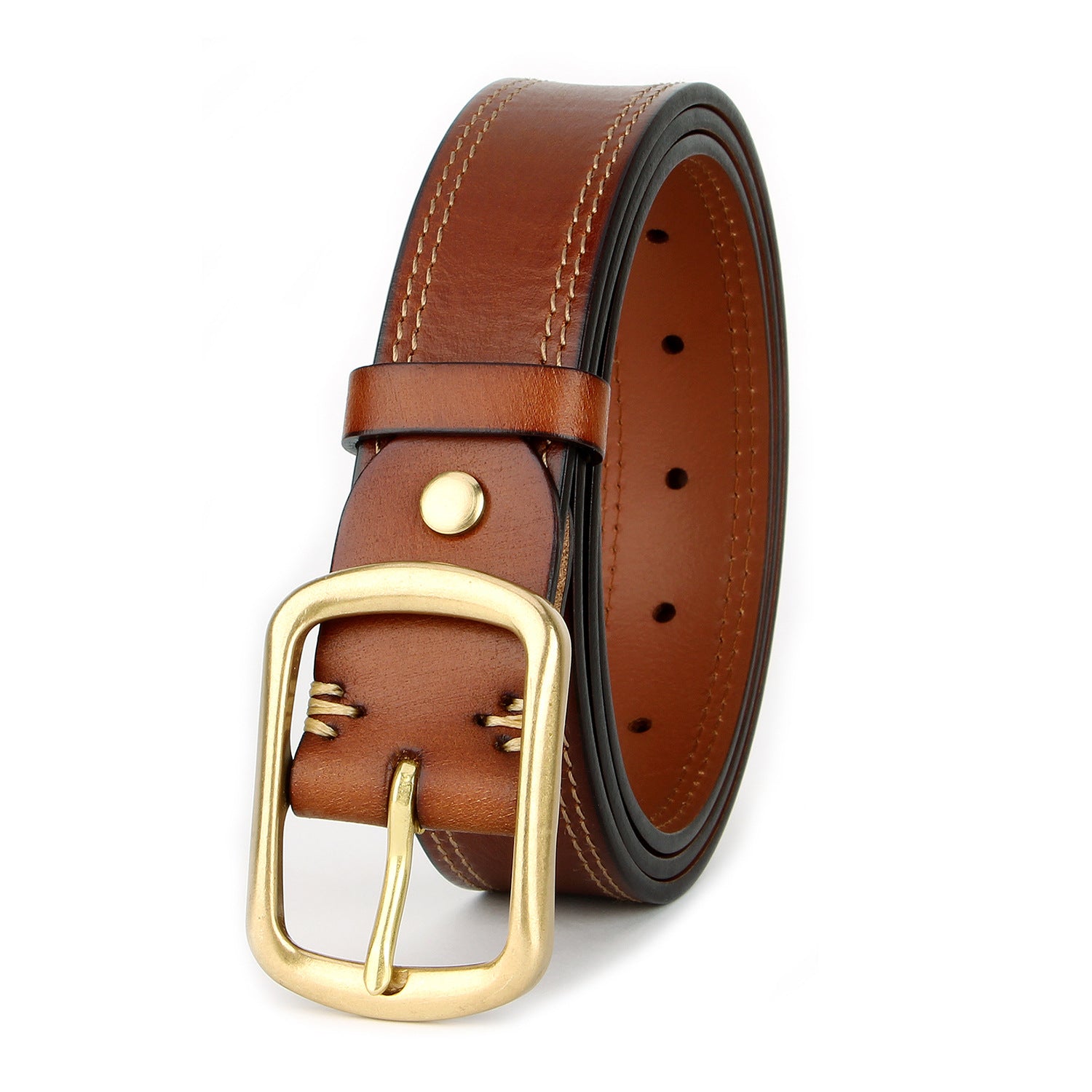 Ceinture vieillie en cuir de vache pleine fleur