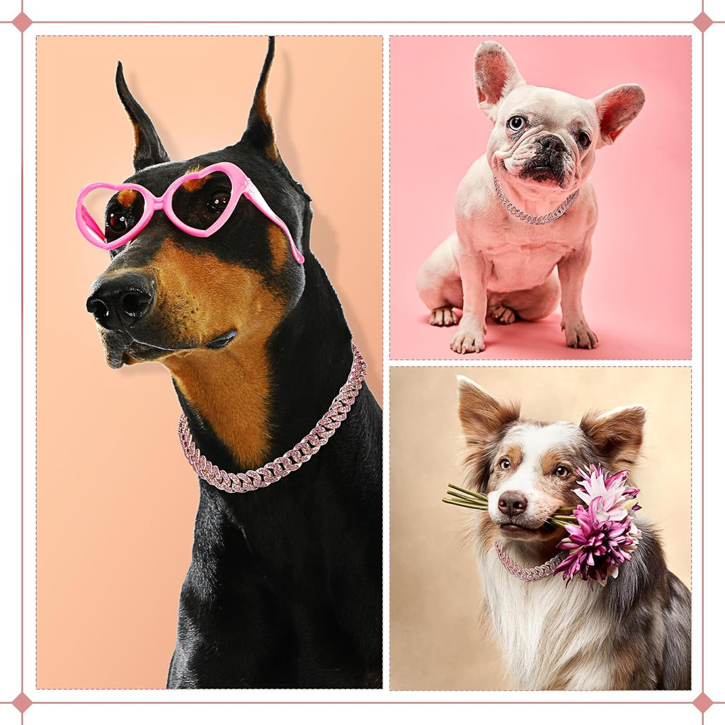 Collier de chien en métal chaîne de chat animal collier en cristal Accessoires pour petit moyen grand