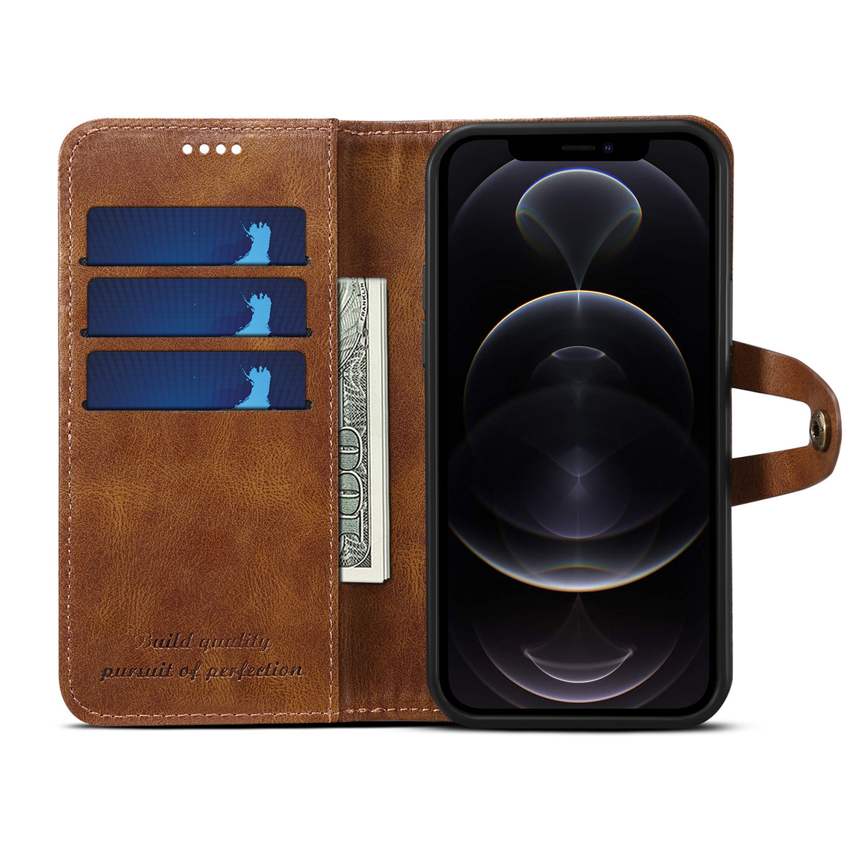 Étui de téléphone Flip sac portefeuille en cuir