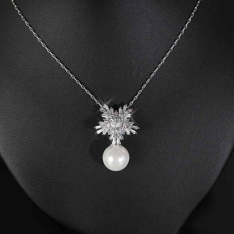 Collier collier de haute qualité de tempérament coréen boucles d'oreilles ensemble avec bijoux en zircon micro