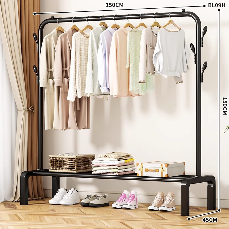 Séchage Rack Etage Chambre Chambre à coucher Hanger Intérieur Balcon Ménage Simple Vêtements Rack Plus Th