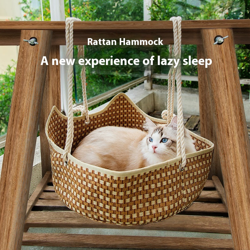 Neste de chat de Rattan Hammock de chat d'été de printemps