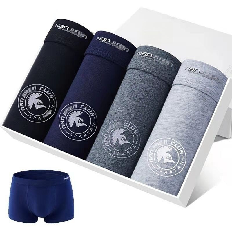 Pack de 4 hommes confortable Boxer en coton respirant avec des imprimés