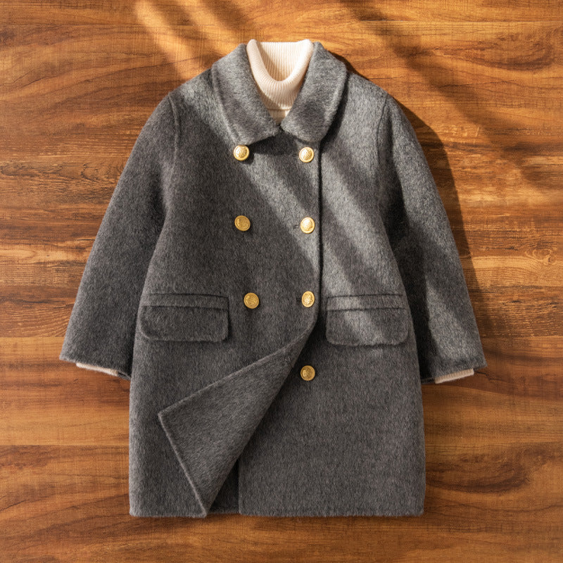 Manteau en laine à double face pour filles