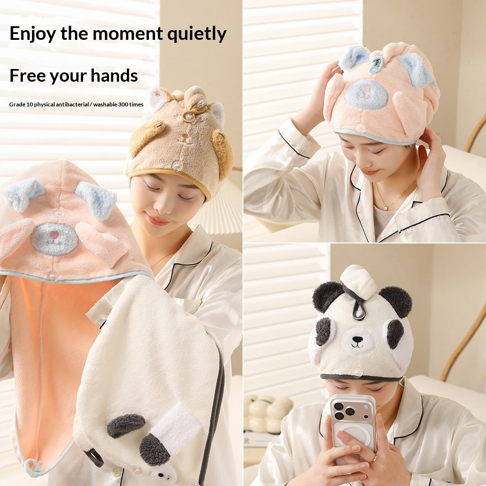 Séchage rapide Double couche Coral Fleece Microfibre Turban pour le séchage rapide des cheveux