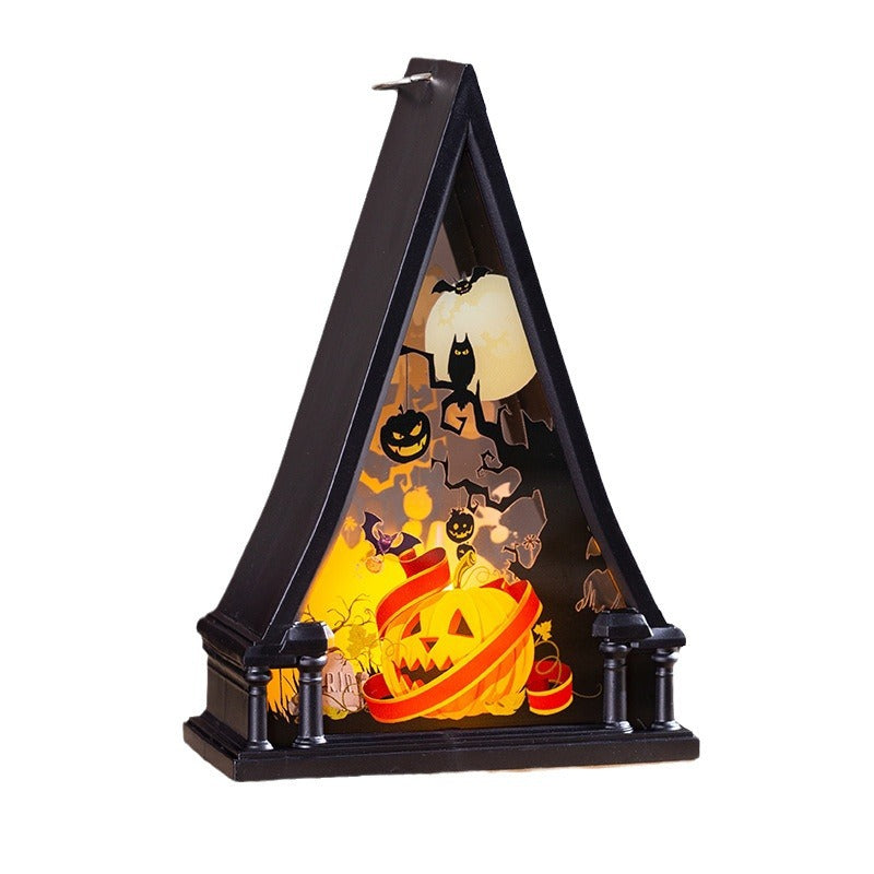 Décoration d'Halloween lampe de citrouille rétro lampe à vent créative party Skull Witch Decor
