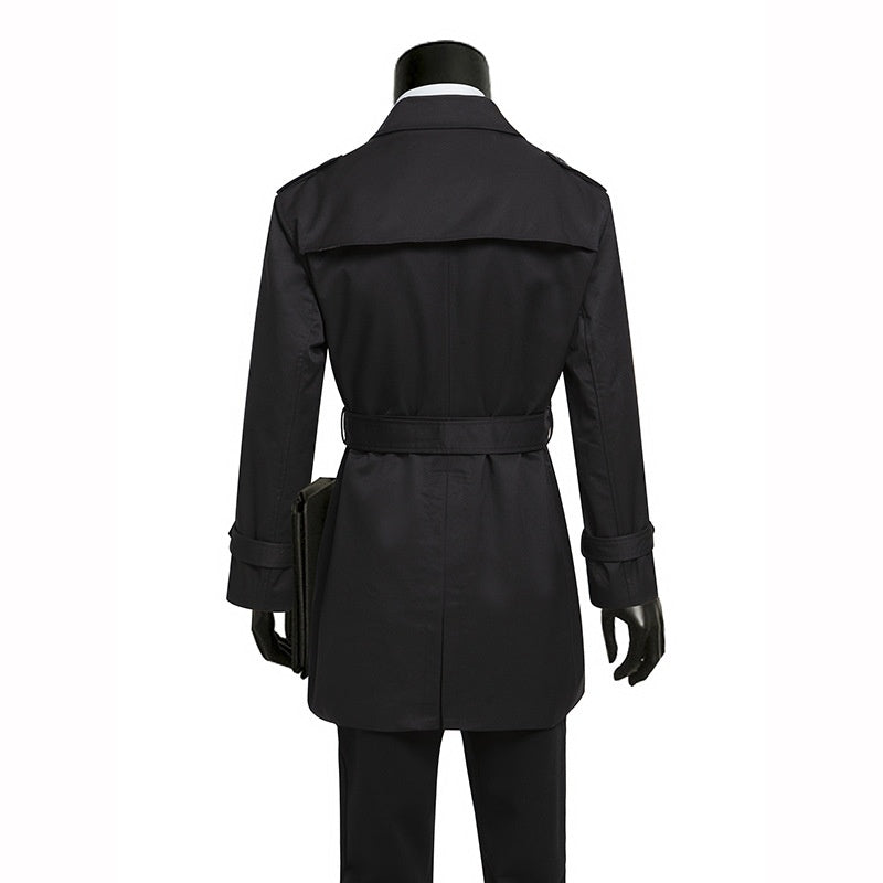 Trench Coat Slim-Fit Plus-Tize Anglais Style Hommes porter pour printemps et automne affaires Casu