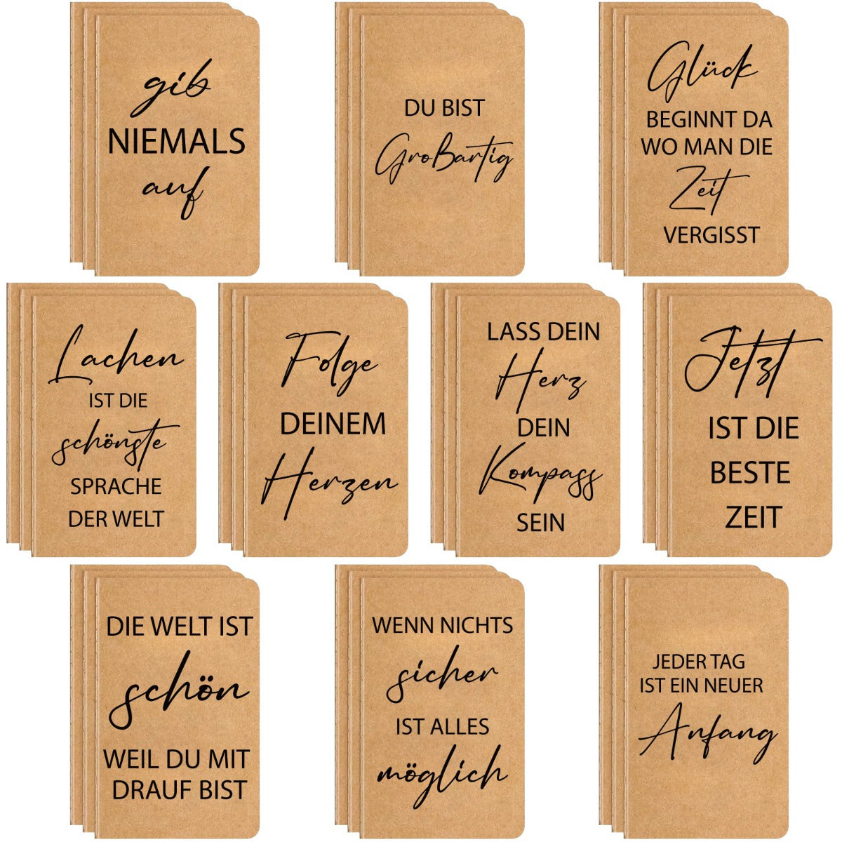 Décorations de fête et accessoires - Ensemble cadeau de cahiers de notes inspirants – 30 motifs