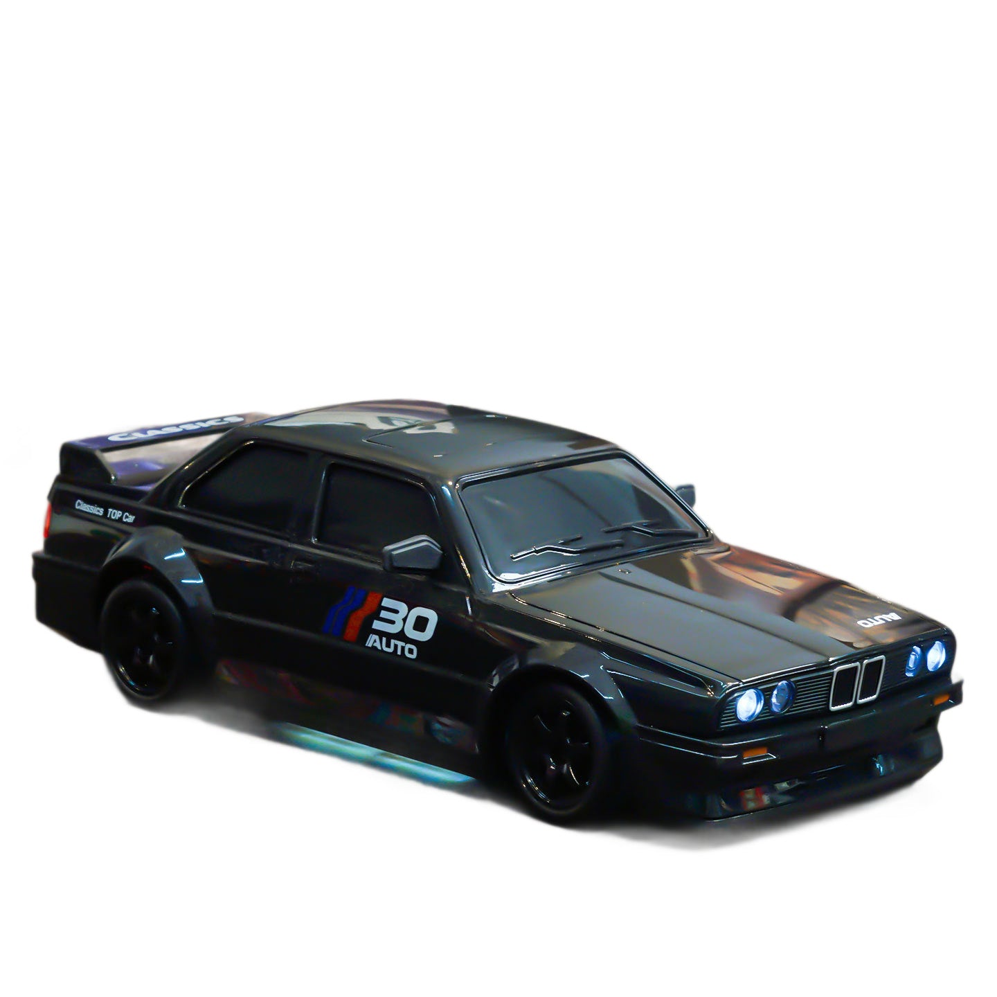Modèle de voiture de course télécommandé avec lumières