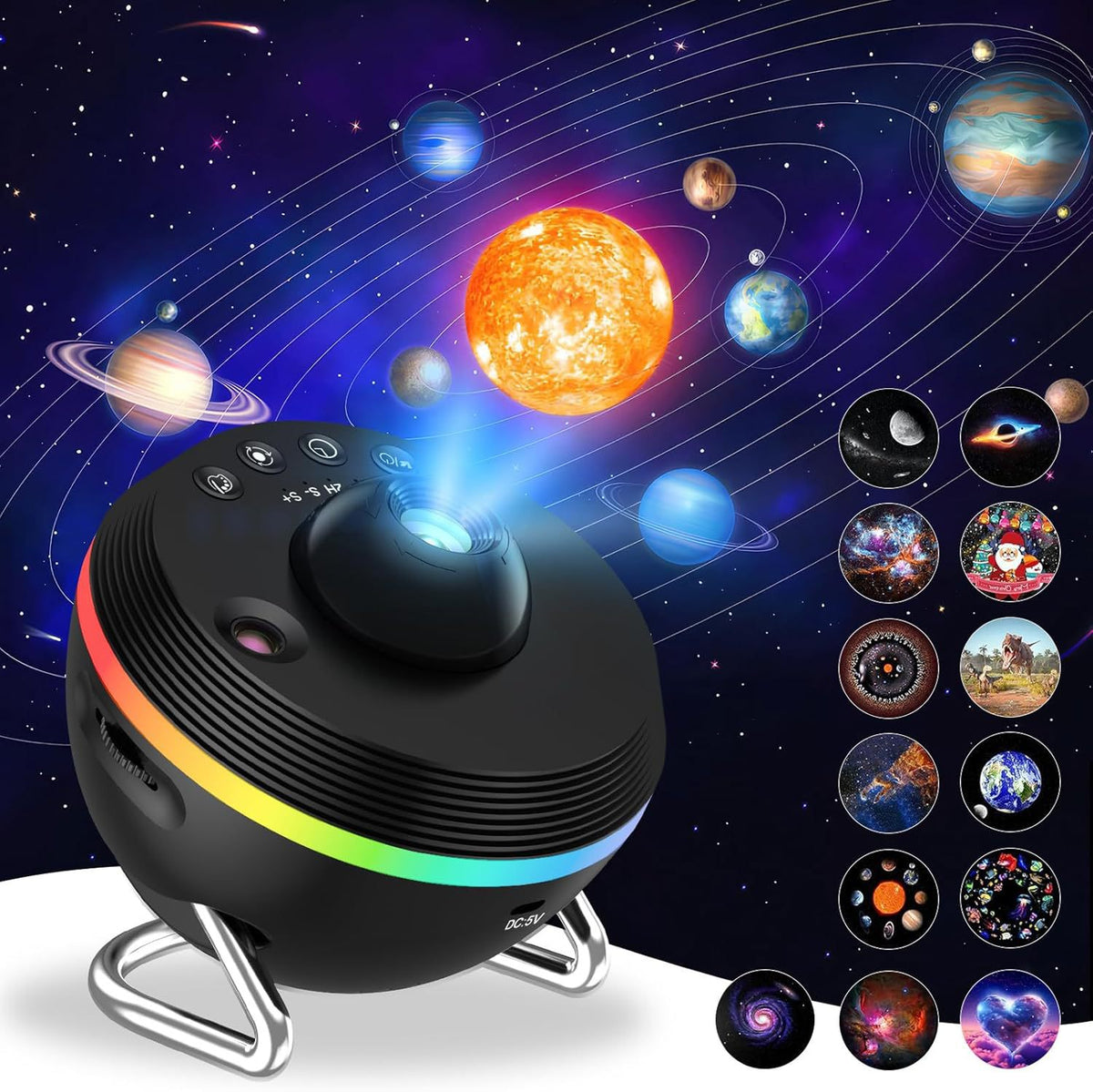 13-in-1 Ultra Clear Galaxy Projector Lamp Rotary Space Ball Projector Planetarium Lights