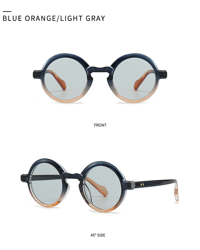 Lunettes de soleil européennes et américaines Retro Artistic Charm Style INS Lunettes de soleil rondes