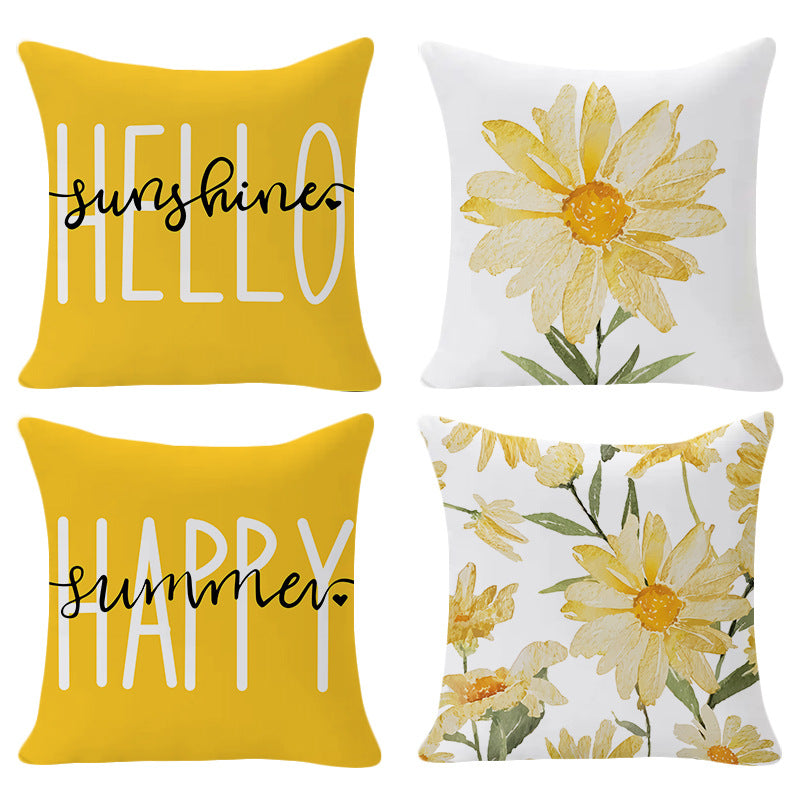 Chic Velvet Plant-Print Home Décor Couverture d'oreiller