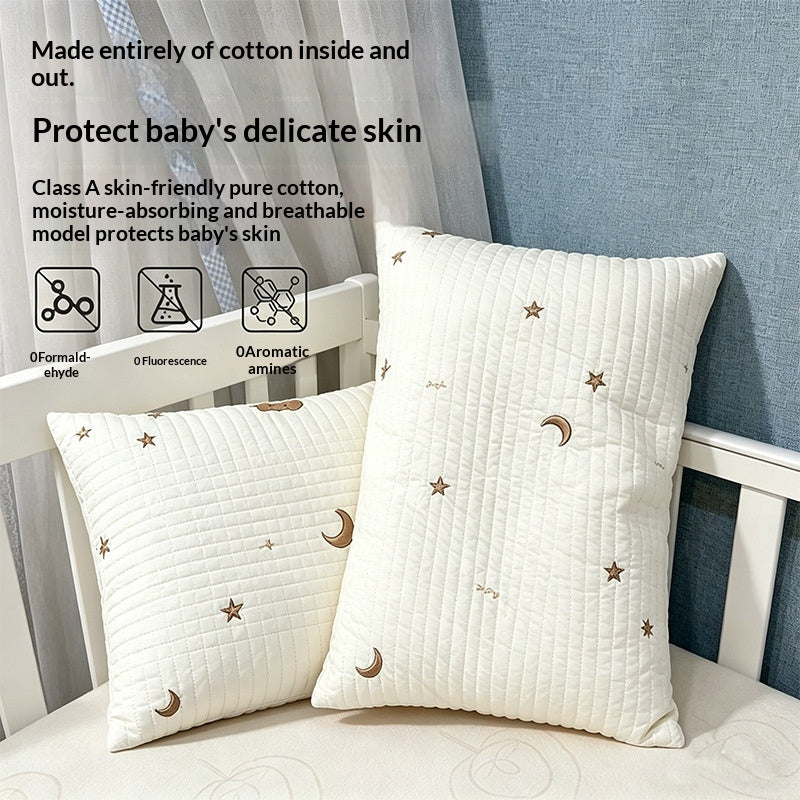 Oreiller pour bébé classe A en coton pur toute la saison