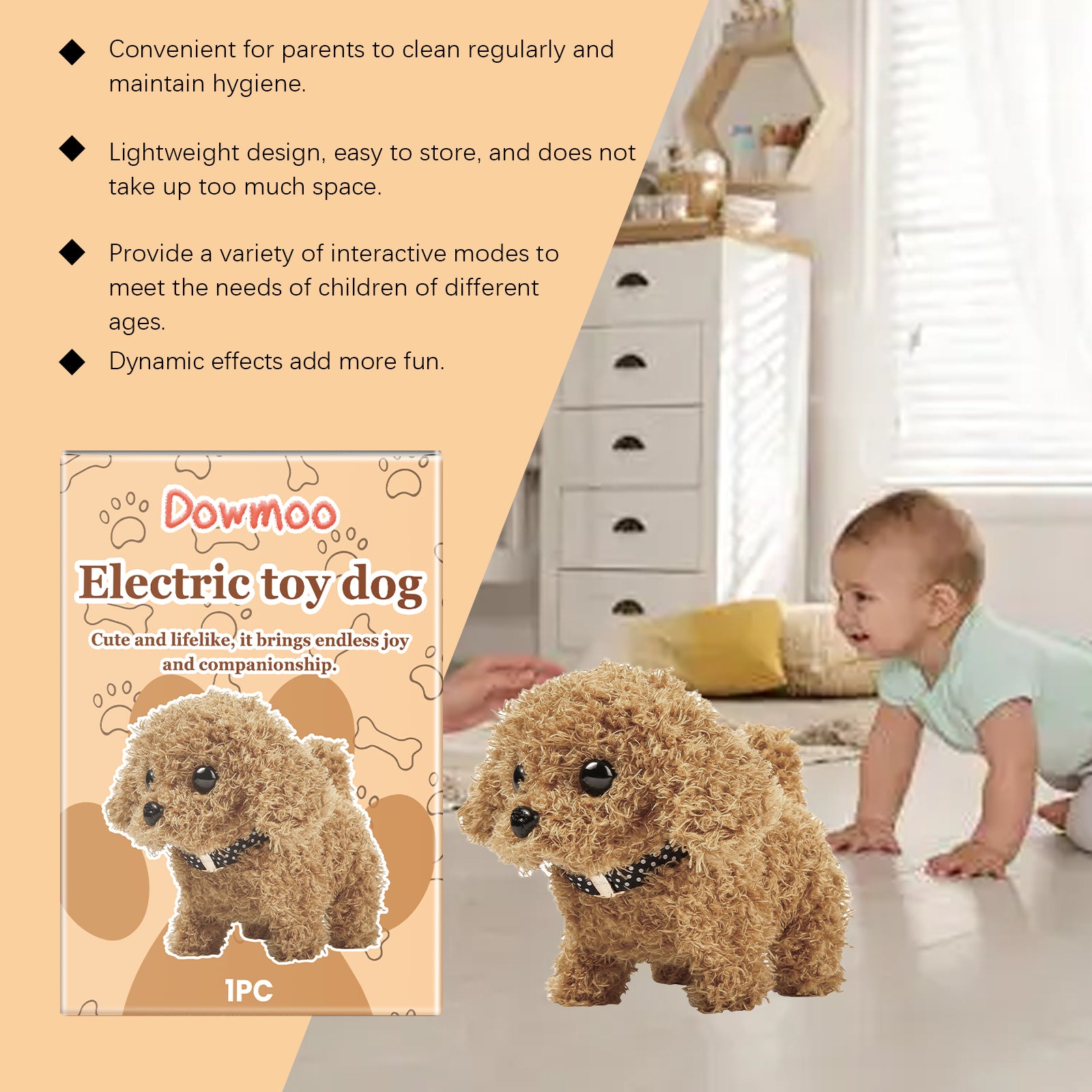 Jouet en peluche électrique mignon chien