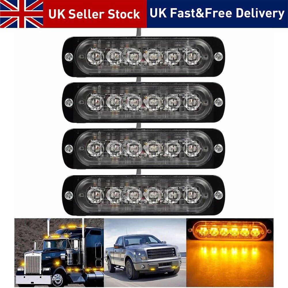 4X12V 24V 6 LED Strobe Flashing récupération Lightbar Camion lumières Nouveau