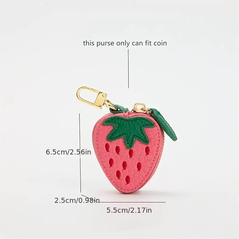 PU en cuir de monnaie Purse Fruit Fraise Citron Mini cas clé