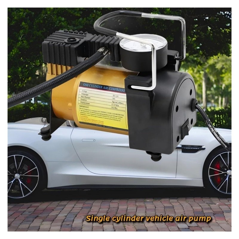 Compresseur d'air pour pneumatique tout-métal 12V pour utilisation routière fiable