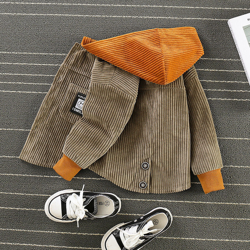 Veste Corduroy de printemps et d'automne pour garçon