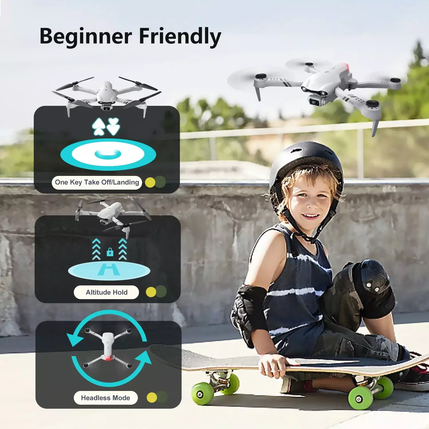 F10 Drone pliable avec caméra WIFI FPV Pour adultes