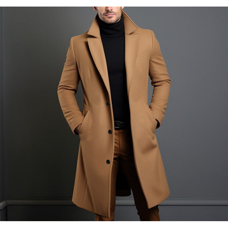 Manteau de tranchée de longueur moyenne pour hommes