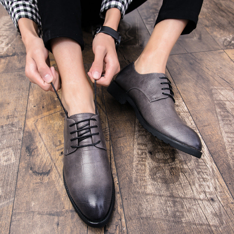 Hommes Cuir de style coréen Trendy Lace-up Casual Chaussures British Business Forme et Leisu
