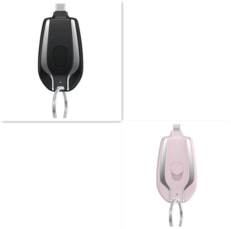 Porte-clés Banque de recharge sans fil Portable 1500 Mah Alimentation d'urgence Téléscopique Petit M