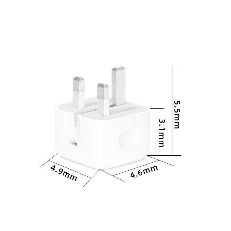 Adaptateur 20WPD britannique Chargeur de téléphone mobile