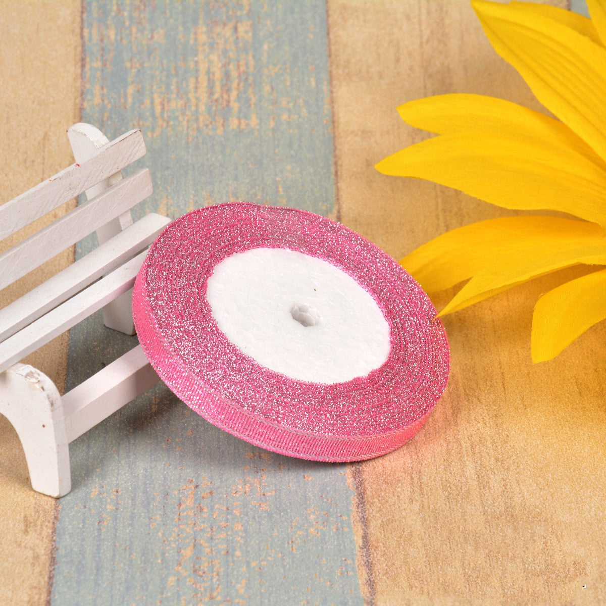 1cm Oignon vert coloré avec 3 points Ribbon Bow Gold Silk Argent Polyester Ribbon