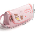 Toile Crayon cas grande capacité simple fille japonais mignon fille Cœur papeterie Box Kore