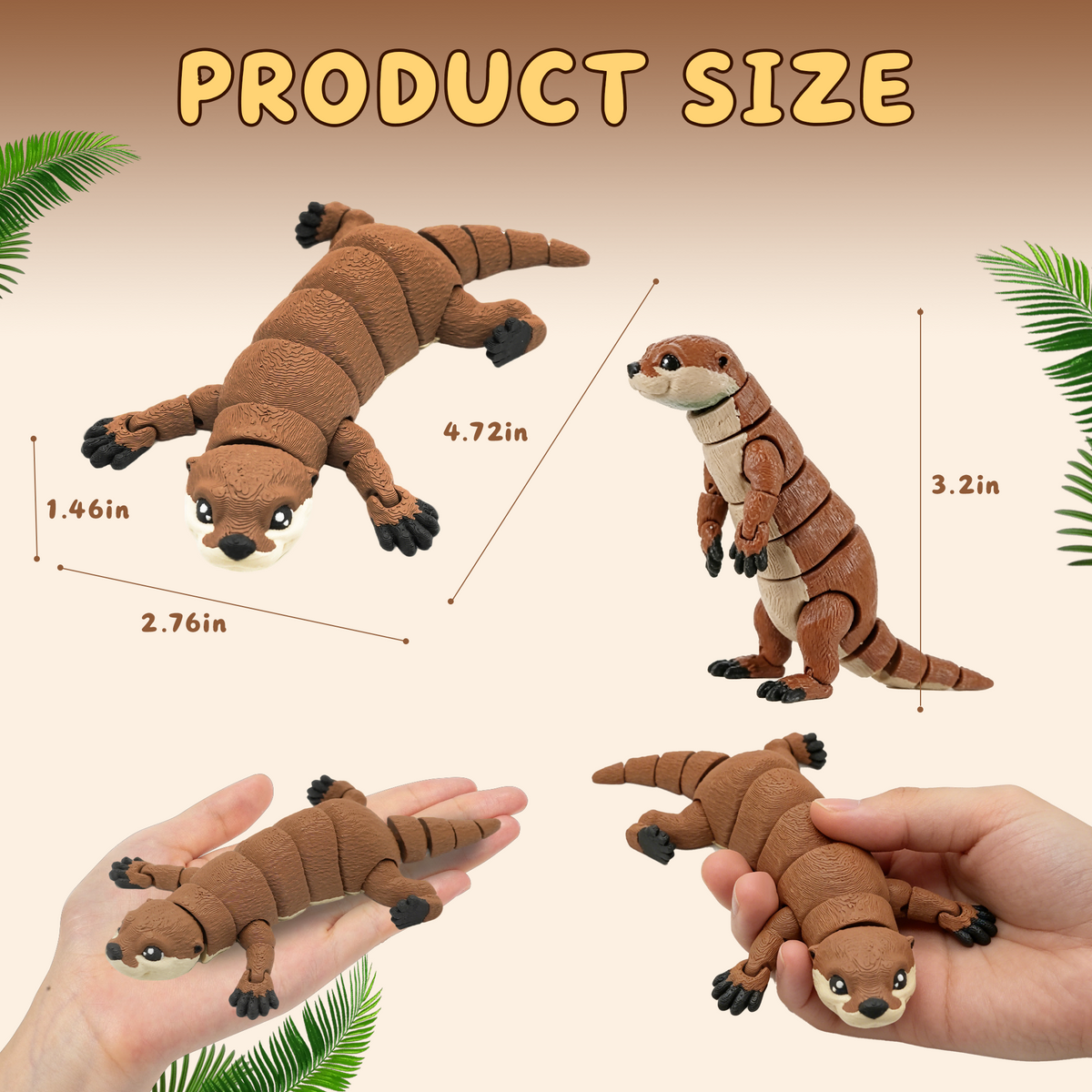 3D Loutre articulée imprimée