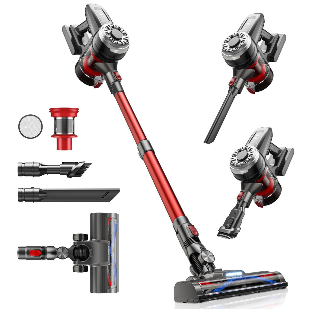 Aspirateur vert clair 8-en-1 sans fil. Suction puissante