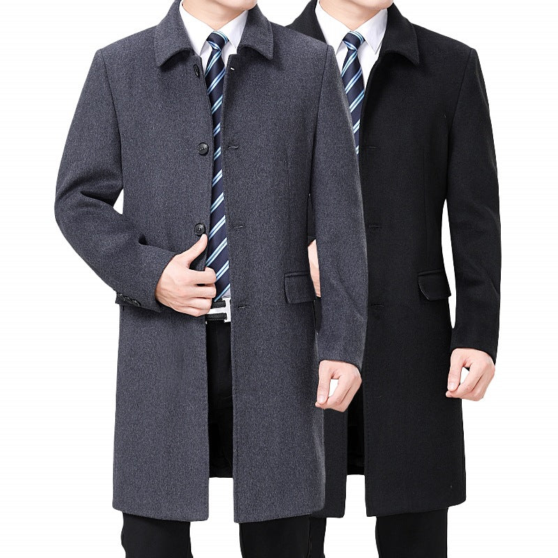 Manteau de laine longue casual homme
