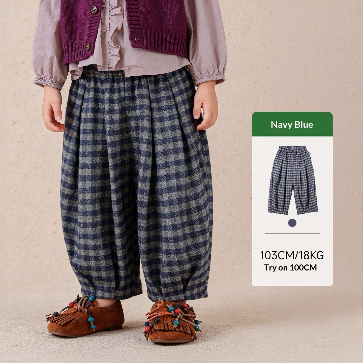 Plaid Mode Simple Confortable et Vintage Long Pantalons