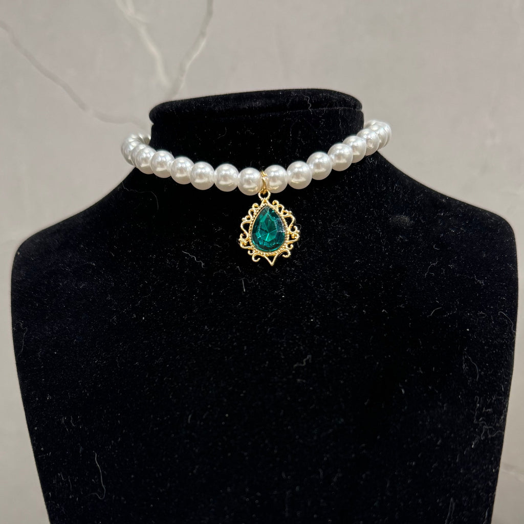 Style court cristal Zircon Vintage Pearl Fashion Choker