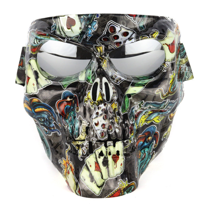 Crâne masque moto rider équipé de lunettes