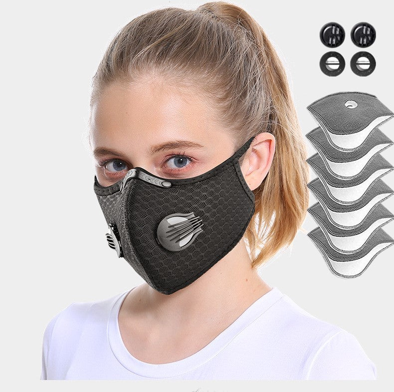 Masque de visage Sport Cycling avec valves de respiration au filtre au carbone actif