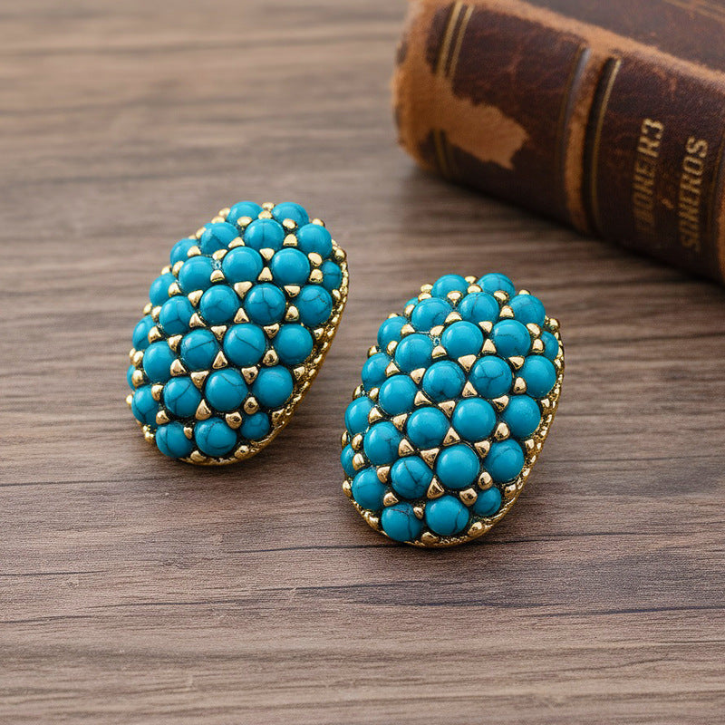 Boucles d'oreilles en perles élégantes de style français