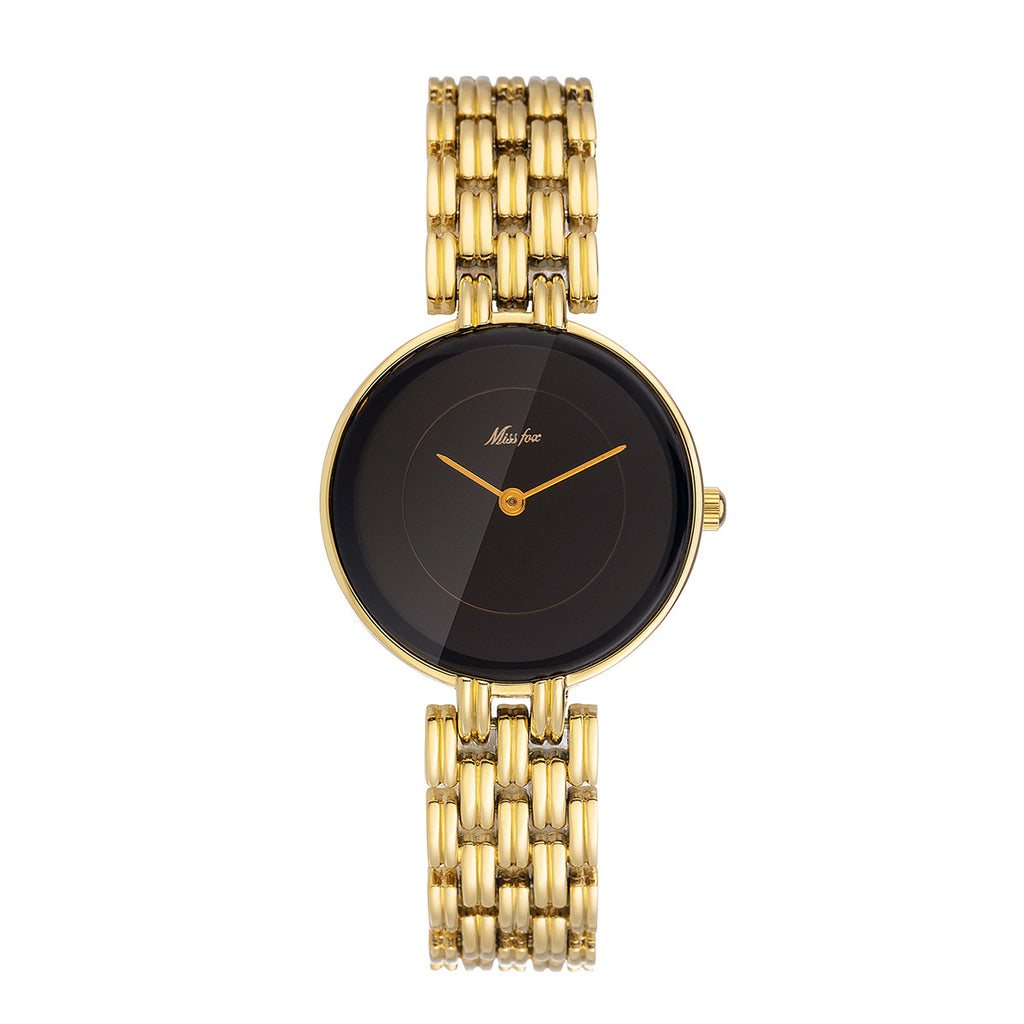 Montre Quartz en or noir simple