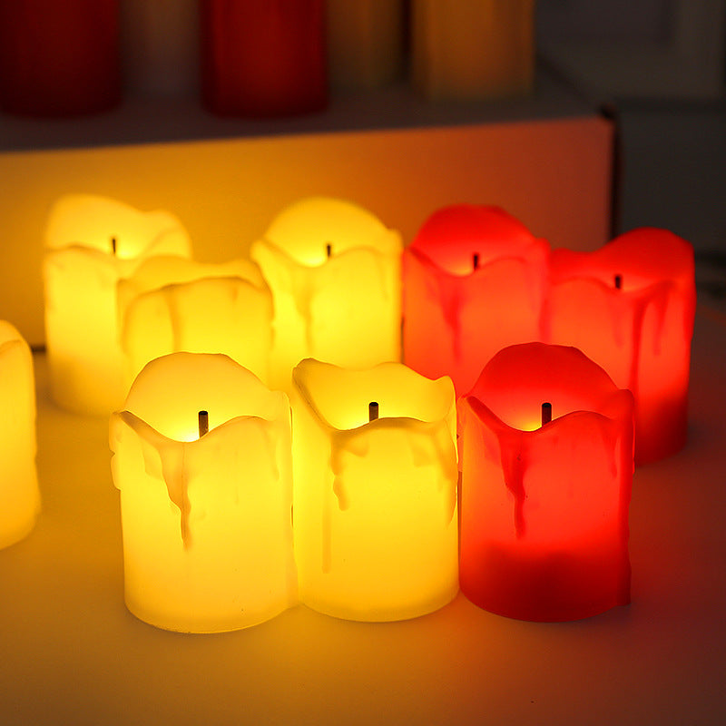 Décorations de Noël Simulation Larmes LED Bougie électronique Bureau Ornam lumineux
