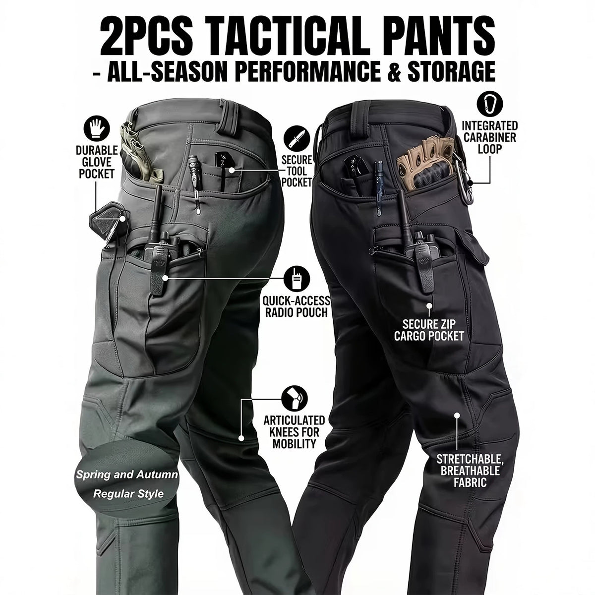 Pantalon de travail tactique résistant à l'usure extérieure pour hommes