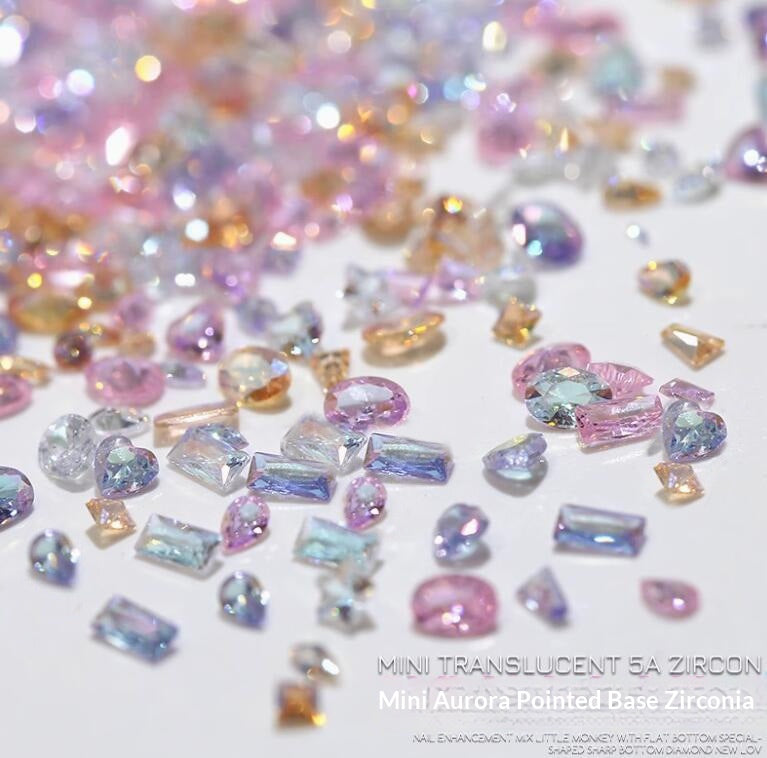 Décorations d'art à ongles Mini Zircon de 50 pièces multi-forme