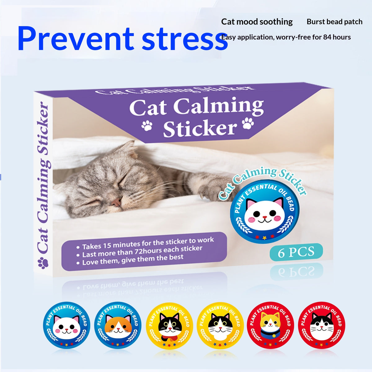 Cat facial pheromone mood-calming patch