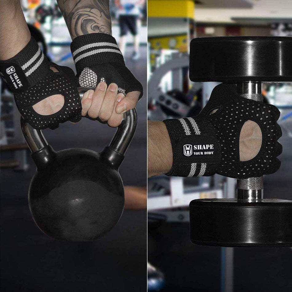 Gants de fitness haltérophilie pour les hommes et les femmes demi-finger sport anti-dérapant