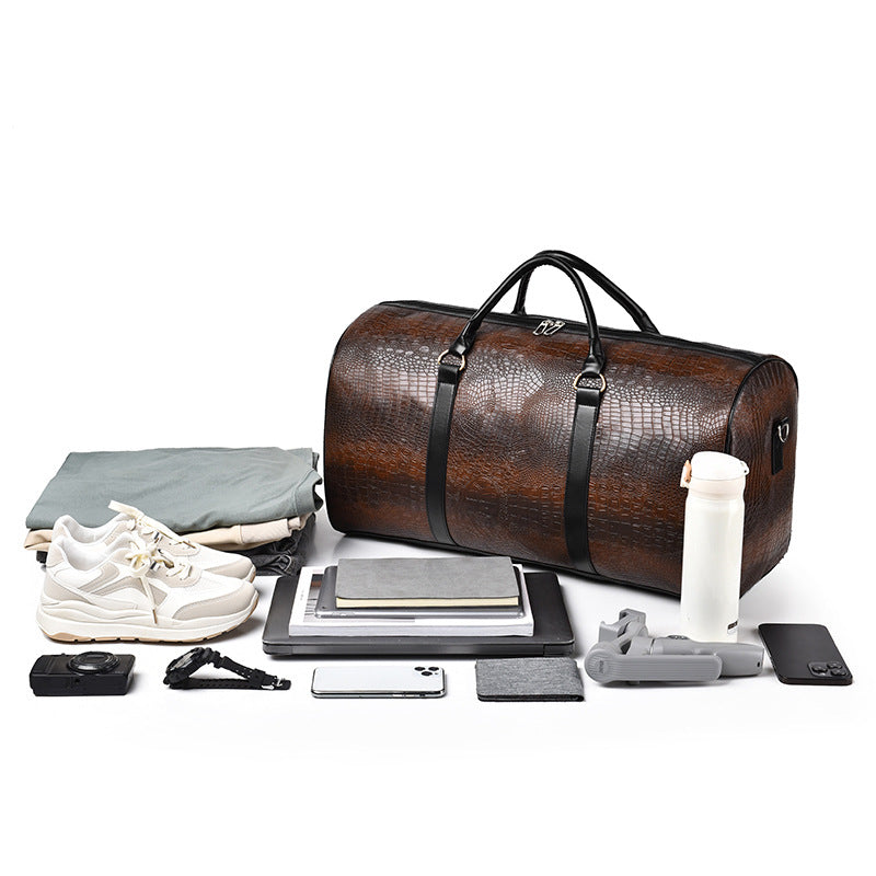 Mode homme Sports de plein air personnalisés Crocodile modèle sac de voyage