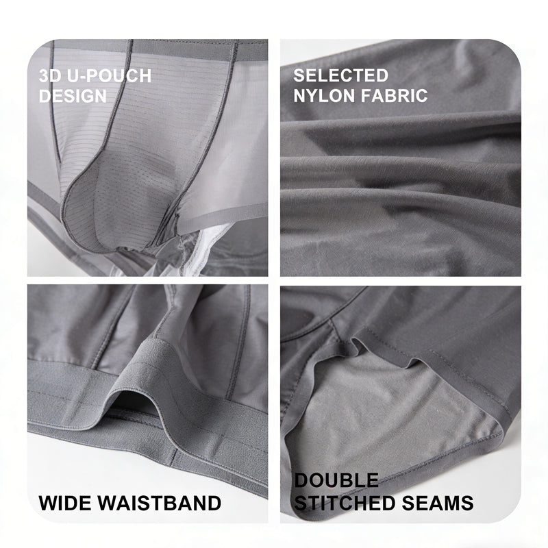 Slips de refroidissement ultra mince 3PCS homme léger Microfibre Sous-vêtements respirant Design Tr